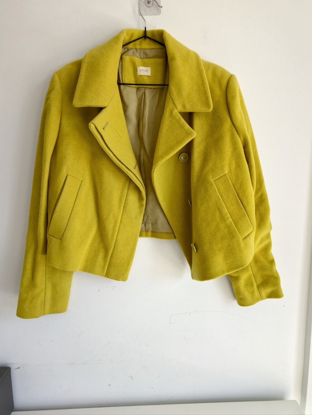 gorman Women’s Cropped Wool Blend Jacket in Chartreuse